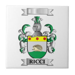 Azulejo Cerámico Apellido Italiano Ricci y Escudo
