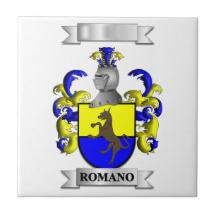 Azulejo Cerámico Apellido Italiano Romano Y Escudo