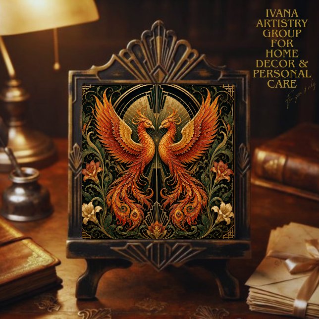 AZULEJO CERÁMICO ART DÉCO FÉNIX GEMELA (Subido por el creador)