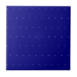 Azulejo Cerámico Azul y Blanco con Puntos