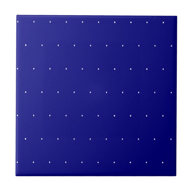 Azulejo Cerámico Azul y Blanco con Puntos (Frente)