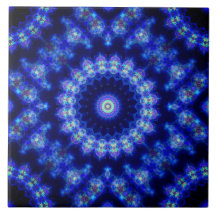 Azulejo Cerámico Azul y Negro