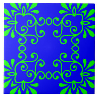 Azulejo Cerámico Azul y Verde