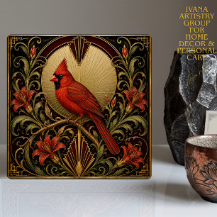 AZULEJO CERÁMICO CARDENAL ORNAMENTAL ROJO ART DECO