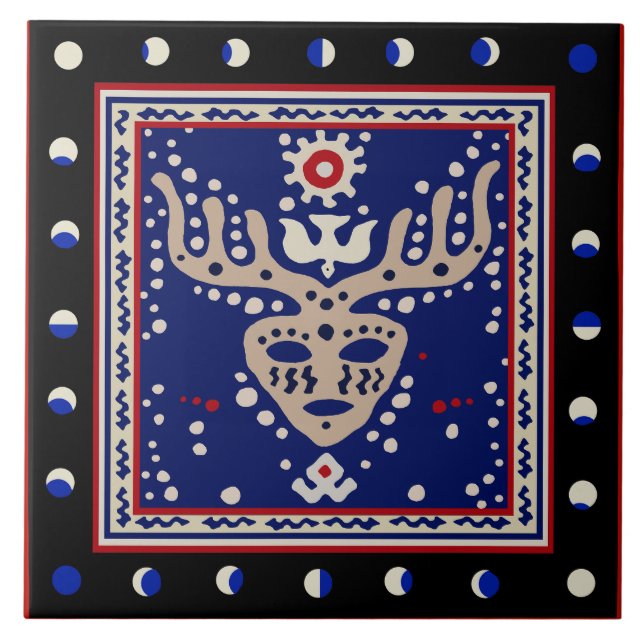 Azulejo Cerámico Chamán Celestial Vikingo (Frente)