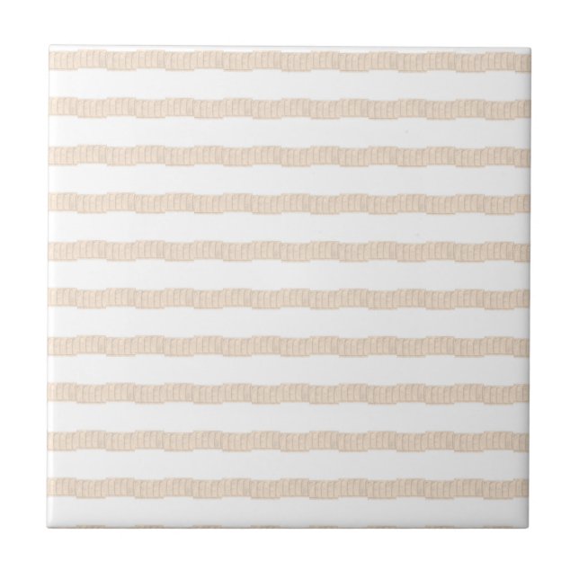 Azulejo Cerámico Clásico Moderno Beige con Raya (Frente)