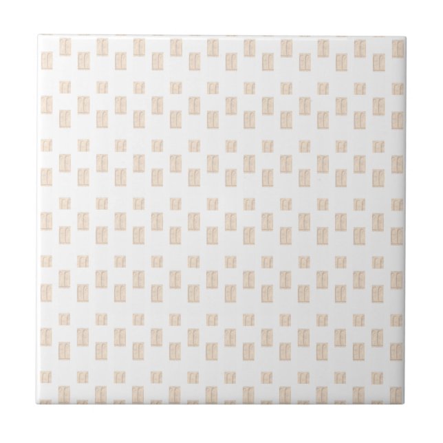Azulejo Cerámico Clásico Moderno Beige y Blanco Cu (Frente)
