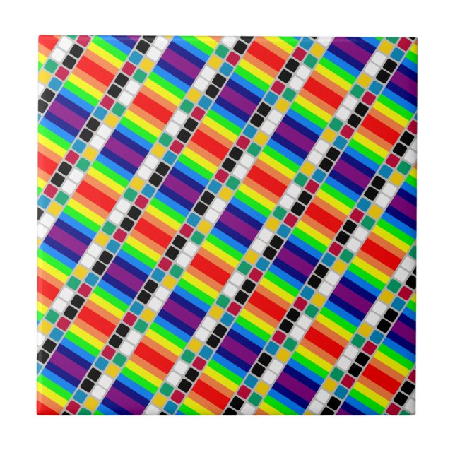 Azulejo Cerámico Colores Coloridos Cuadrado  (Frente)