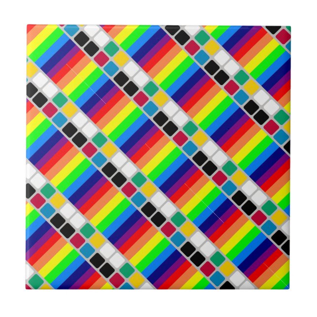 Azulejo Cerámico Colores Coloridos Cuadrado  (Frente)