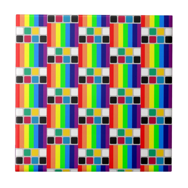 Azulejo Cerámico Colores Coloridos Cuadrado  (Frente)