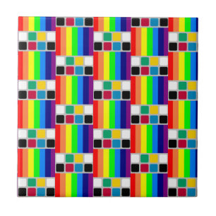 Azulejo Cerámico Colores Coloridos Cuadrado 