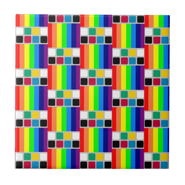 Azulejo Cerámico Colores Coloridos Cuadrado  (Frente)