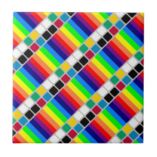 Azulejo Cerámico Colorido Colores Raya