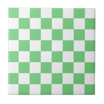 Azulejo Cerámico con Patrón Cuadriculado Verde Ret
