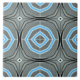 Azulejo cerámico con patrón geométrico multicolor
