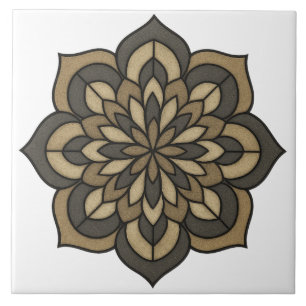 Azulejo cerámico con patrón verde oliváceo