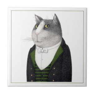 AZULEJO CERÁMICO CUADRADO DE 4,25" GATO LACAYO