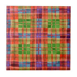 AZULEJO CERÁMICO CUADRADO DE 4,25" MAC RAE TARTAN