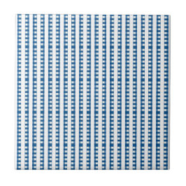 Azulejo Cerámico Cuadrado de Raya Azul y Blanco