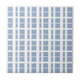 Azulejo Cerámico Cuadrado de Raya Azul y Blanco