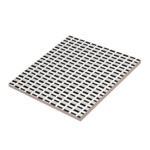 Azulejo Cerámico Cuadrado de Raya Negra y Beige