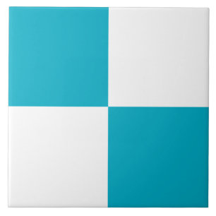 Azulejo Cerámico Cuadrado Turquesa Blanco Moderno