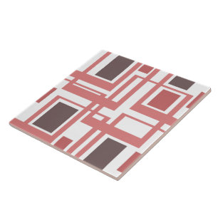 Azulejo Cerámico Cuadrados Geométricos Rosa Boho R
