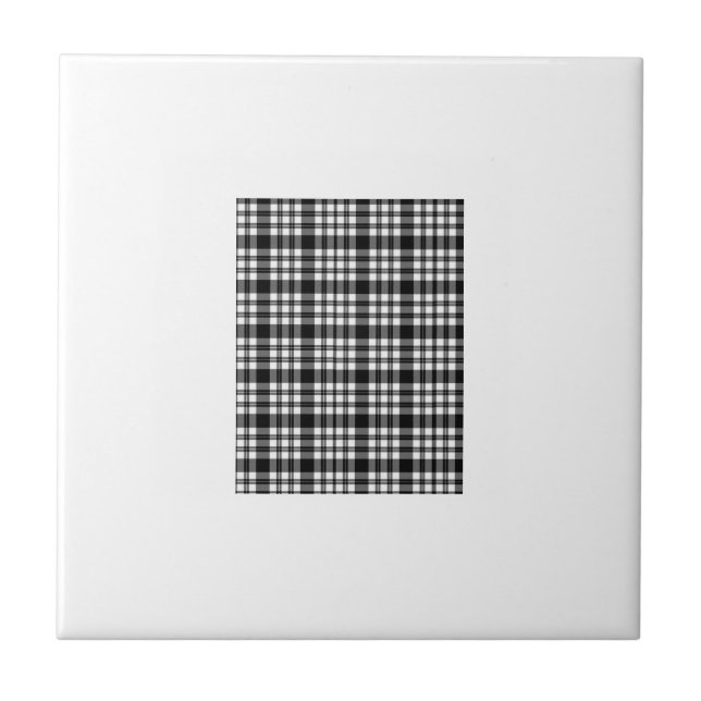 Azulejo Cerámico Cuadros Blancos y Negros (Frente)