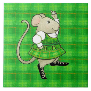 AZULEJO CERÁMICO DE 6x6 RATÓN JIG IRLANDÉS