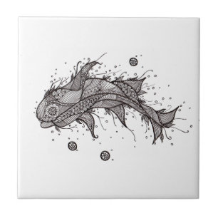 Azulejo Cerámico de Ballena con Diseño Lineal