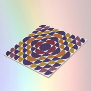 Azulejo Cerámico de Círculos Geométricos Retro   A