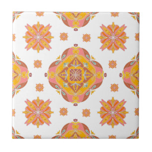 Azulejo Cerámico de Cuadrícula Floral