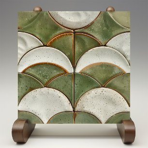 Azulejo Cerámico de Escamas Rústicas con Relieve F