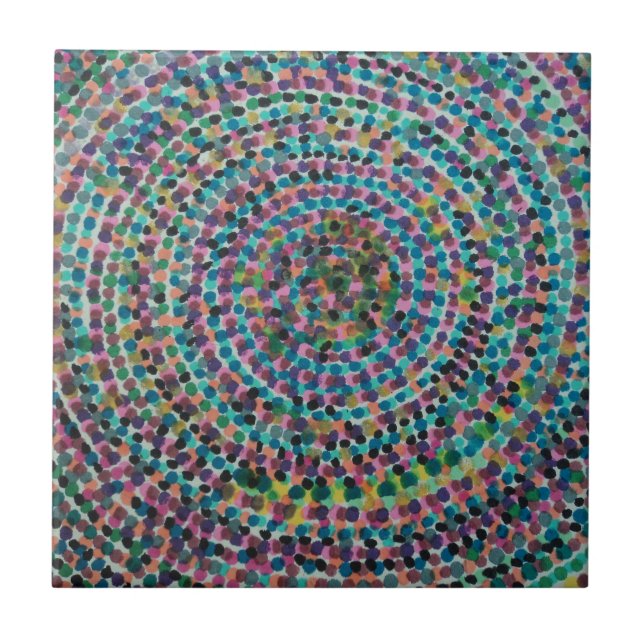 Azulejo Cerámico de Espirales de Confeti (Frente)