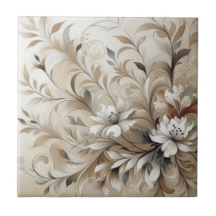 Azulejo Cerámico de Flor Blanca
