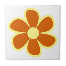 Azulejo Cerámico de Flor Retro Divertida de los 60