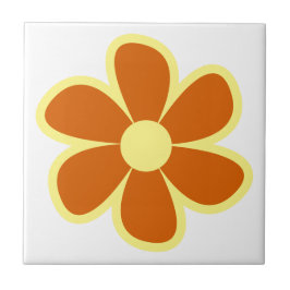 Azulejo Cerámico de Flor Retro Divertida de los 60