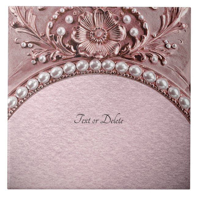 Azulejo Cerámico de Flor Rosa (Frente)
