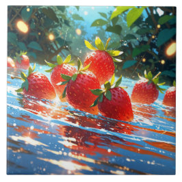 Azulejo Cerámico de Fresas