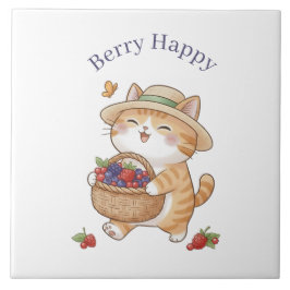 Azulejo Cerámico de Gatito Kawaii Jardinero de Ver