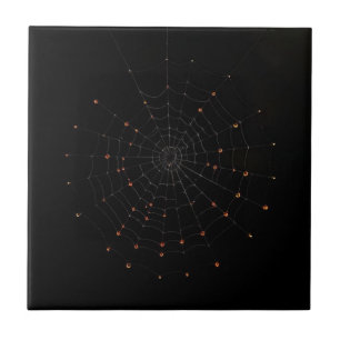 Azulejo Cerámico de Halloween con Telaraña Minimal