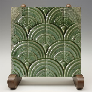 Azulejo Cerámico de Jade Verde Inspirado en Art No