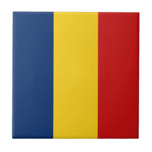 Azulejo Cerámico de la Bandera de Chad