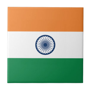 Azulejo Cerámico de la Bandera de la India