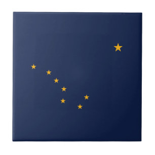 Azulejo Cerámico de la Bandera del Estado de Alask