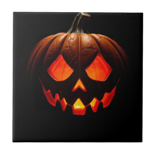 Azulejo Cerámico de Linterna Real de Halloween