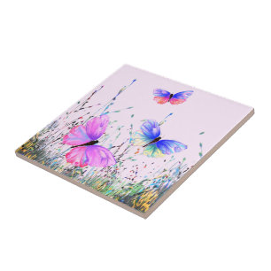 Azulejo Cerámico de Mariposas Voladoras