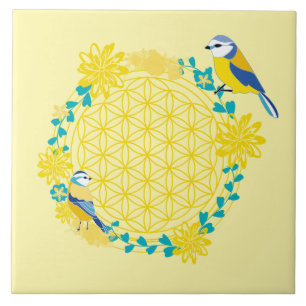 Azulejo Cerámico de Pájaro 