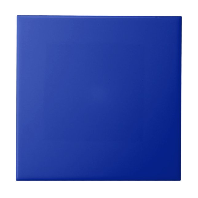 Azulejo Cerámico de Patrón Fractal 2: Azul Real (Frente)