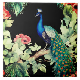Azulejo Cerámico de Pavo Real